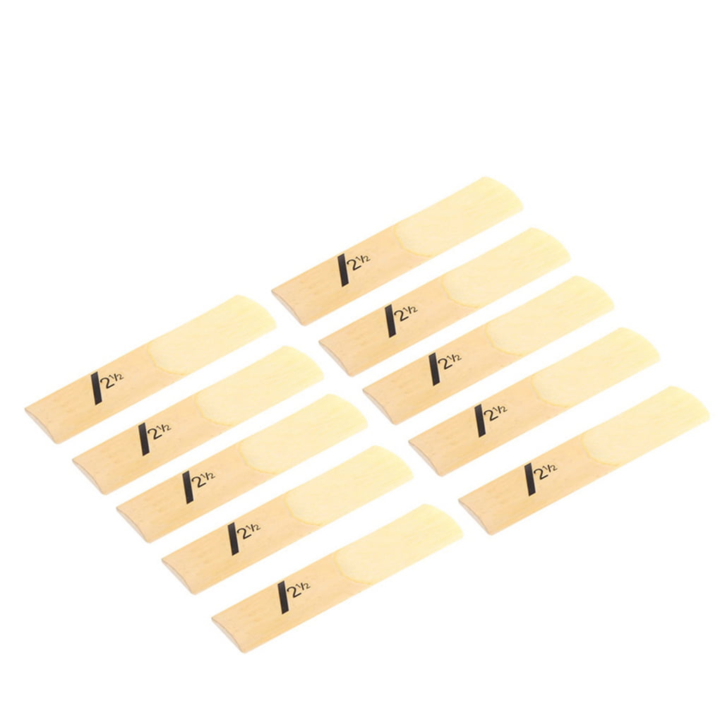 10pcs Bb Tone Soprano Saxophone Reed Bb Reed Sax Reed Kit with Storage Box Musical Instrument Accessory 1.5 Strength 