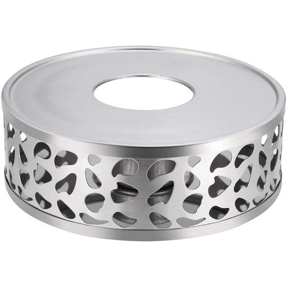 FZFLZDH Stainless Steel Coffee Tea Warmers, 6 Inches Circular Herb Tea Light Food Warmer (Candle not Included)