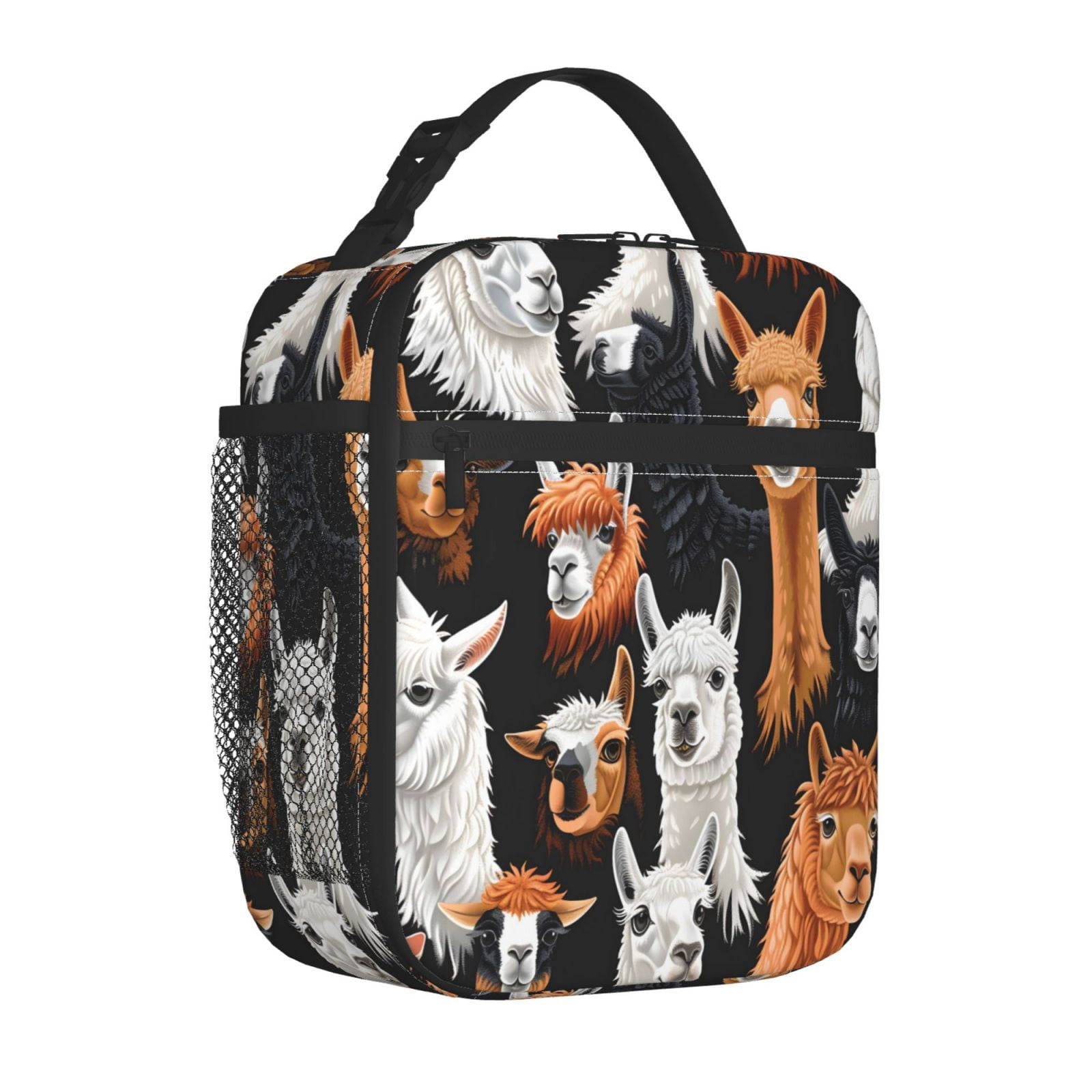 Lunch Bag For Women Men Insulated Portable Lunch Box Bento Box Office Picnic Travel Cooler Bag Funny Llamas Alpacas (1)