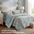 thumbnail image 5 of Full Size Bed In A Bag, 7-Piece Full 7 Piece Vintage-inspired Collection floral print,Soft Blue, Blue Multi Cotton Bedding Set,Polyester Bed Sheet Set, Household Supplies & Décor Bedding Bedding Sets, 5 of 21