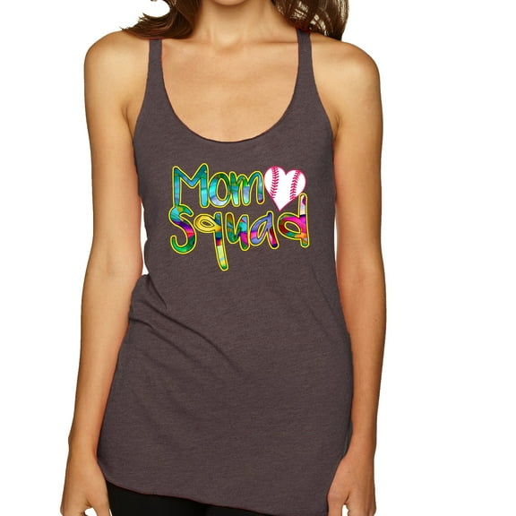 Wild Bobby, Colorful Baseball Mom Squad, Sports, Women Tri-Blend Racerback Tank Top, Brown, Small