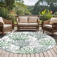 thumbnail image 4 of Round Rugs 5Ft, Sage Green Gray Coral Coastal Round Area Rug Washable Indoor Throw Carpet, Summer Beach Seaside Nautical Soft Non Slip Circle Rug for Cabinet Bathroom Home Decor Aesthetic, 4 of 8