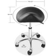 thumbnail image 3 of PetFurnishn Professional Ergonomic Saddle Stool, Black - Adjustable Hydraulic Seat, Rolling Spa Salon, Massage, and Medical Office Chair with Swivel Wheels, 3 of 14