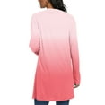 thumbnail image 4 of TKLPEHG Fall Fashion 2025 Women's Casual Lightweight with Pocketes Long Sleeve Open Front Cardigan Gradient Print Tops (Pink,XXL), 4 of 6