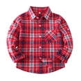 thumbnail image 3 of Coerni Girls Plaid Flannel Oversized Shirt Teen Long Sleeve Button Down Blouse Tops Kids Collared Shacket Spring Fall Shirt Jacket, 3 of 9