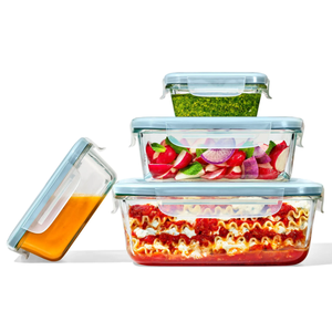 OXO Smart Seal 8-Piece Glass Food Storage Container Set