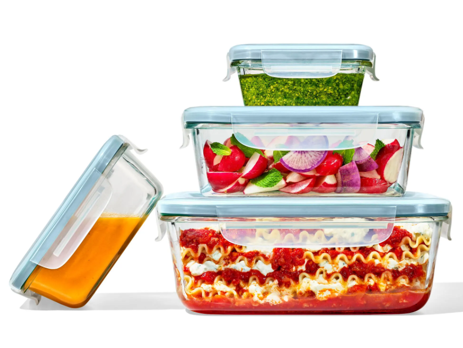 OXO Smart Seal 8-Piece Glass Food Storage Container Set
