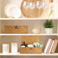 thumbnail image 6 of Wicker Storage Bins with Lid, 12.6inch Wicker Storage Baskets with 3 compartments for Organizing, Woven Shelf Organizer Bins Home Utility Organizer Box for Home & Office Supplies (Light Orange), 6 of 8