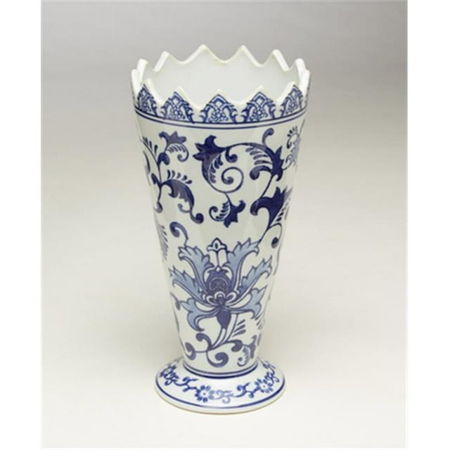 AA Importing 59811 Vase Bleu et Blanc de 9,5 Pouces