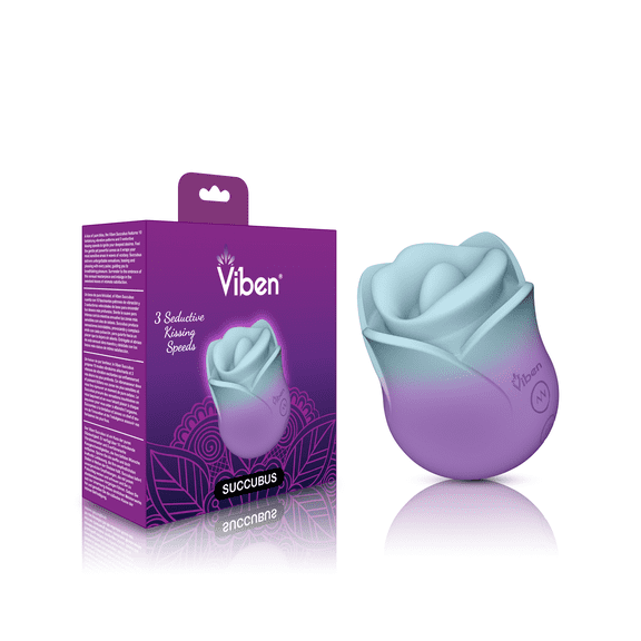 Viben Succubus Rechargeable Waterproof Silicone Kissing Rose Clitoral Vibrator, Pixie Dust