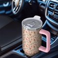 thumbnail image 6 of Pink Christmas Gingerbread and Tree Pattern Tumbler with Handle and Lid,40oz Double Wall Vacuum Insulated Tumbler,Cups Gift for Women and Men, 6 of 7