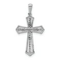 thumbnail image 3 of 14k White Gold Diamond Cross Pendant Necklace for Men and Women Minimalist Religious Jewelry with Beveled Edge and Polished Finish for Everyday Wear or Layering, 3 of 6