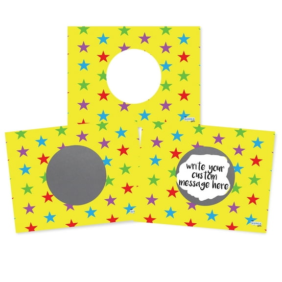 My Scratch Offs Multicolor Twinkle Stars DIY Scratch-off Note Cards & Stickers, Yellow, 20 Pack