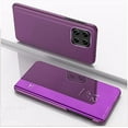 thumbnail image 2 of Samsung Galaxy A22 5G (Not 4G) Makeup Mirror Phone Case,Luxury Clear View Smart Window Screen Display Case Support Wireless Charging Flip Phone Cover for Samsung Galaxy A22 5G QH Purplish Red, 2 of 14