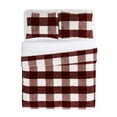 thumbnail image 4 of CANNON Cozy Buffalo Check Burgundy King 3 Piece Comforter Set, Oeko-TEX Certified, 4 of 6