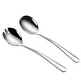 thumbnail image 1 of 1 Set Stainless Steel Salad Spoon Salad Fork Salad Serving Flatware (Silver), 1 of 8