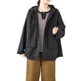 thumbnail image 2 of Sudadera con cremallera para mujer,Chaqueta con capucha de color liso para mujer, top informal de manga corta, poliéster, ligera y cómoda, uso diario, sopatenor, 2 of 7