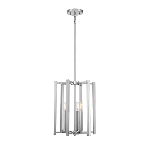 Polished Nickel Three Light Pendant from the Benson Collection