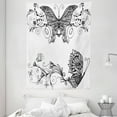 thumbnail image 1 of Black and White Tapestry, Butterfly with Floral Mandala Pattern Bohemian Design with Butterfly Wings, Wall Hanging for Bedroom Living Room Dorm Decor, 60W X 80L Inches, Black White, by Ambesonne, 1 of 2