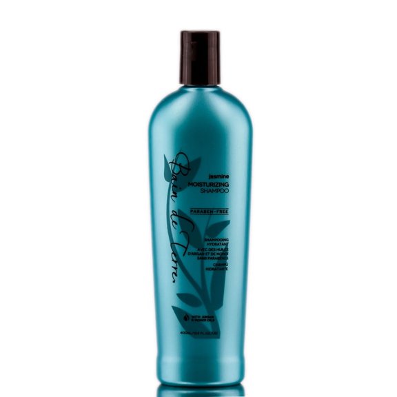 Size : 13.5 oz , Bain de Terre Jasmine Moisturizing Shampoo hair beauty, Pack of 1 w/ Sleekshop Pink Comb