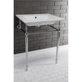 thumbnail image 2 of Kingston Brass KVPB25227W4CP Edwardian 25" Ceramic Console Sink with Brass Legs (4-Inch, 3-Hole), White/Polished Chrome, 2 of 8