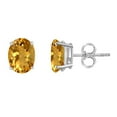 thumbnail image 2 of Mauli Jewels Ear Rings for Women 0.9 Carat 6x4 Oval Shape Citrine Carat 14k White Gold 4-prong, 2 of 5