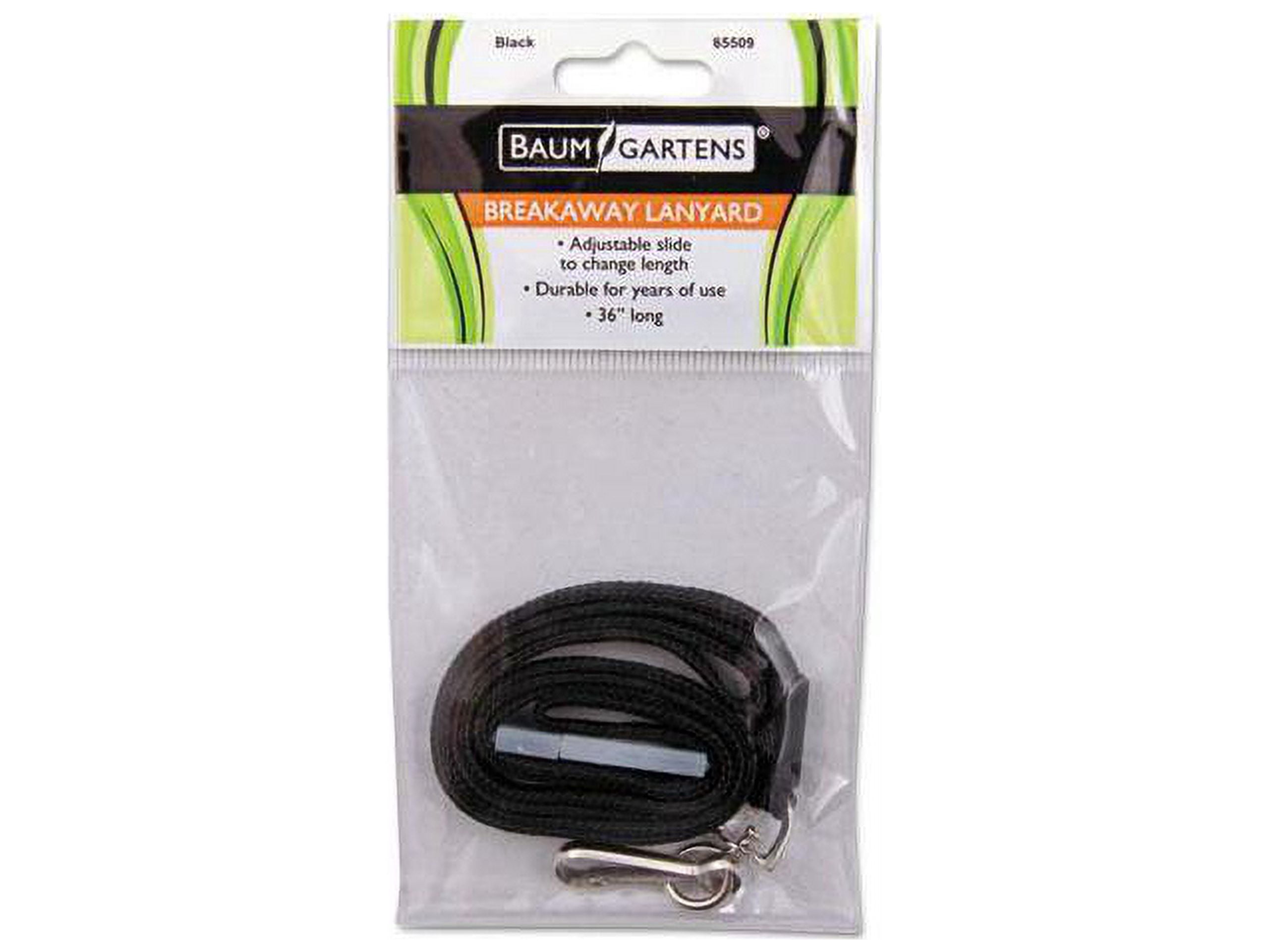 (3 pack) SICURIX Hook Fastener Breakaway Lanyard 1 Each - 0.3" Width x 36" Length - Black