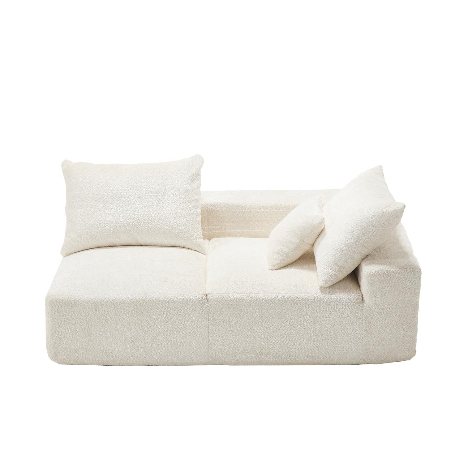 Demi Bonn 67" Premium Fabric Sofa, Cozy 2-Person Couch for Living Room and Office, Comfort Style Lazy Leisure Seat, White