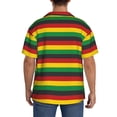 thumbnail image 3 of Lsque Music Colors 1 print Men's Cuban Collar Short Sleeve Shirt Summer Beachwear Casual Button Down Fashionable Vacation Leisure Shirt-Large, 3 of 7