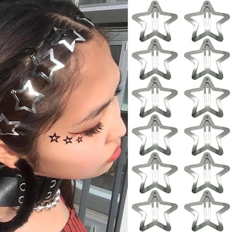Silver Moon and stars hair pin set - Silver Starburst hair  display picture 1