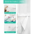 thumbnail image 3 of No Hook Shower Curtain with Snap in Liner, Cotton Linen Summer Ocean Shell Starfish Pattern Hotel Shower Curtains for Bathroom, Washable Shower Curtain Liner Set with Mesh Top Window, 72”x78”, 3 of 6