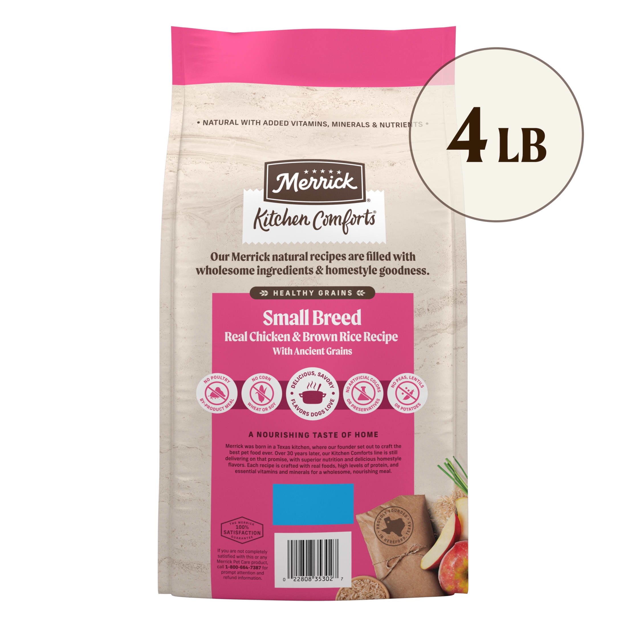 Merrick Kitchen Comforts Premium Small Breed Dog Food with Real Chicken, 4 lb.