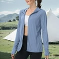 thumbnail image 6 of UngA Women's Athletic Jacket Sunproof Hooded Long Sleeve Shirts Zip up Hiking Lightweight Jackets with Pockets Sky Blue,3XL, 6 of 6