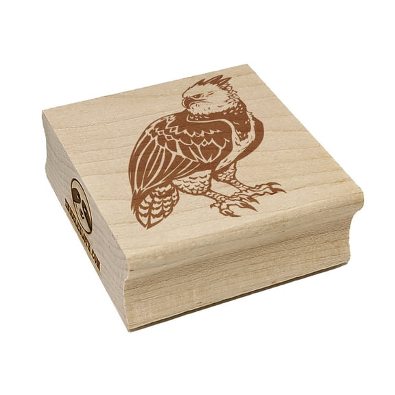 Magnificent Harpy Eagle Square Rubber Stamp Stamping Scrapbooking Crafting - Small 1.25in
