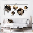 thumbnail image 4 of Designart "Captivating Marble Gold and Black IV" Abstract Marble Metal Wall Art Set of 5 Piece, 4 of 5