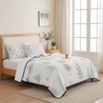 thumbnail image 5 of Quilts Full Size Bedding Set, Beige Christmas Tree Lightweight Quilted Comforter, Winter Seasonal Xmas Pine Trees Soft Reversible Bedspread Coverlet with Pillow Covers for All Season, 78" x 90", 5 of 9