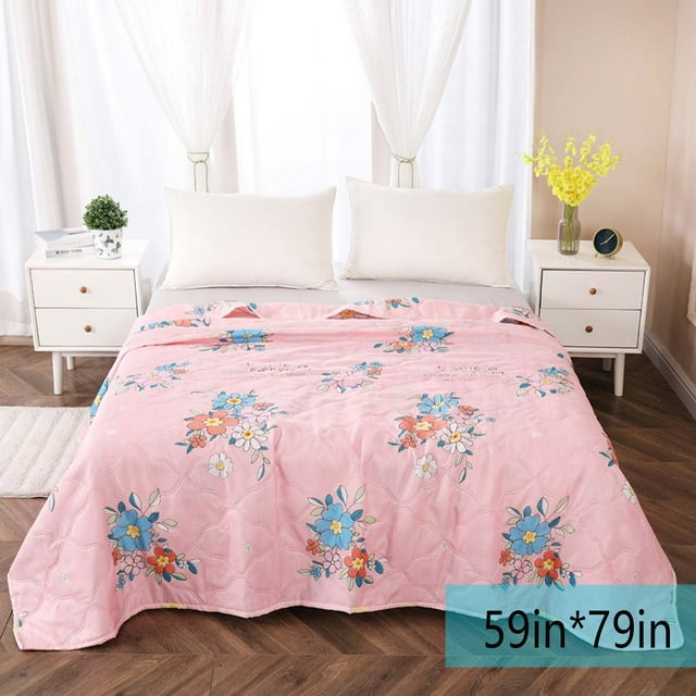 Cooling Summer Blanket 150x200cm, Double-Sided Cold Effect Soft Fiber for Hot Nights, Breathable Moisture-Wicking Quilt for Air-Conditioned Room, Easy Washable Lightweight Throw for Nap Travel Bed