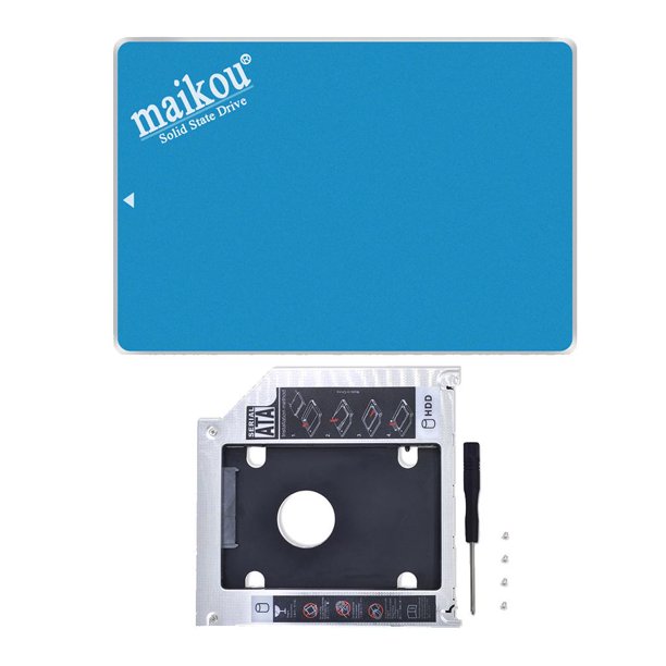 Unidad de interna 60G SSD de 2,5 '' + soporte de 9,5 mm para escritorio Azul Sunnimix Unidad de disco duro SATA SSD para computadora