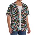 thumbnail image 2 of Fotbe Alphabet Camisa Estampada de Manga Corta para Hombre, Casual de Verano, Estilo Playero, Sin Arrugas-4X-Large, 2 of 5