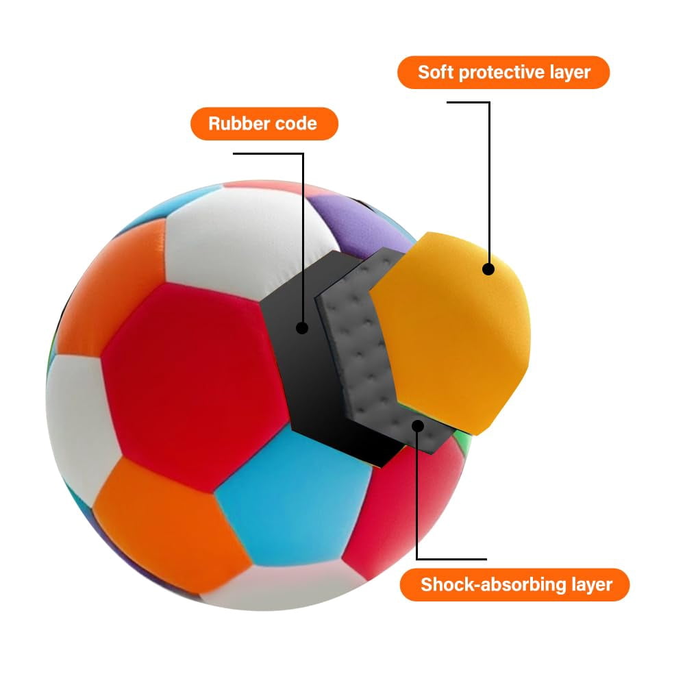 Hunlyman Slient Soccer Ball for Indoor, 4 Padded Ball for Youth, Lightweight House Training Ball for Dribbling & Juggling At Home
