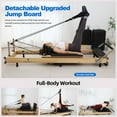 thumbnail image 3 of Foldable Pilates Reformer Machine - Studio-Grade Oak Wood Pilates Machine Bed Yoga Exercise Strength Training Equipment for Home Gym Workout (Black), 3 of 10