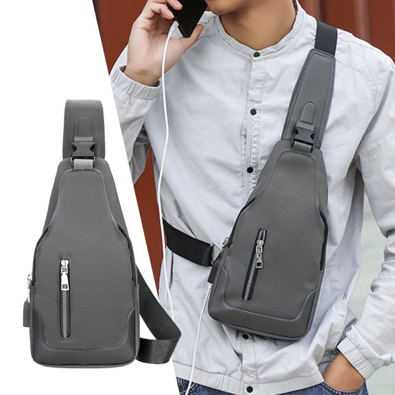 Chest Bag, Men's Crossbody Bag, Casual Shoulder Bag, Lightweight Sports Men's Korean Crossbody Bag, Outdoor Small Backpack, Hanging Bag, Trendy Label