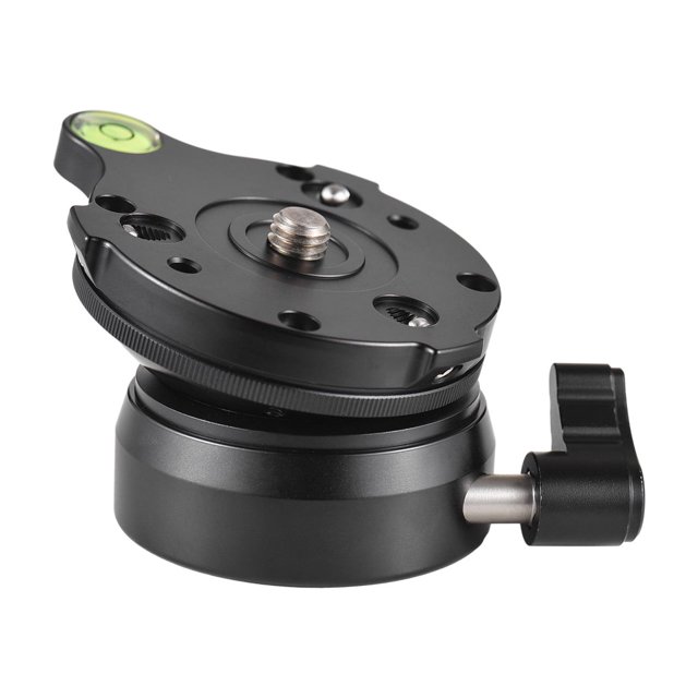Tripod Leveling Base Photography Camera Tripod Head Aluminum Alloy Camera Leveler Bubbler Level Adjusting Plate 15° Inclination with 3/8 Inch Mounting Screw Compatible with Canon Nikon Sony DSLR