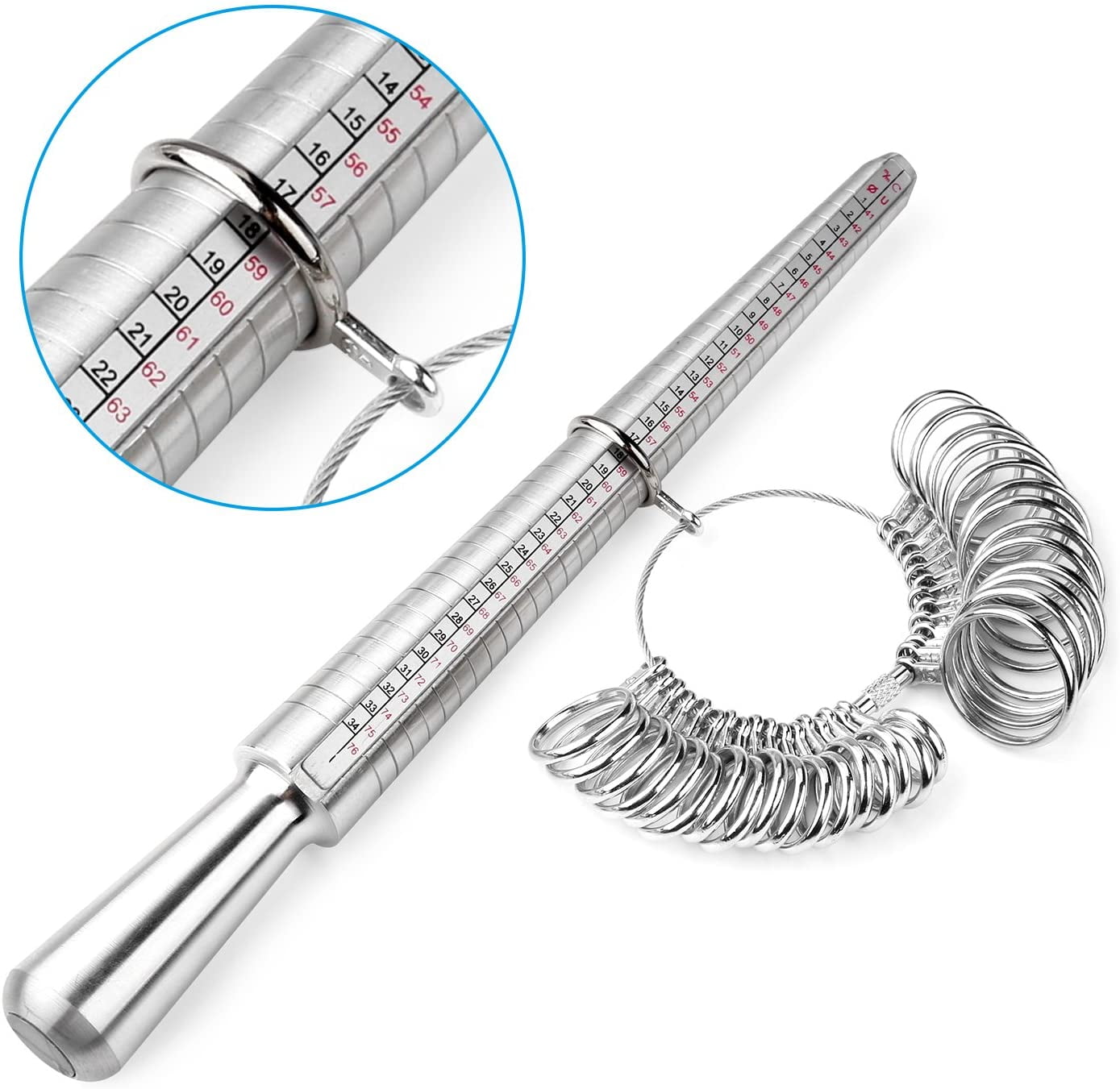 Ring Size Metal Stick Finger Gauge Ring Sizer Measuring Jewelry Tool SetPDH YRDE 