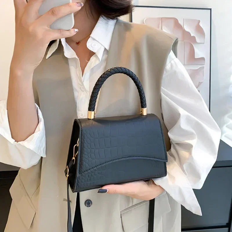 Solid Pu Leather Shoulder Bag Fashion Designer Handbags Top Handle Bags for Women Casual Crossbody Bags Luxury Bag Khaki Walmart