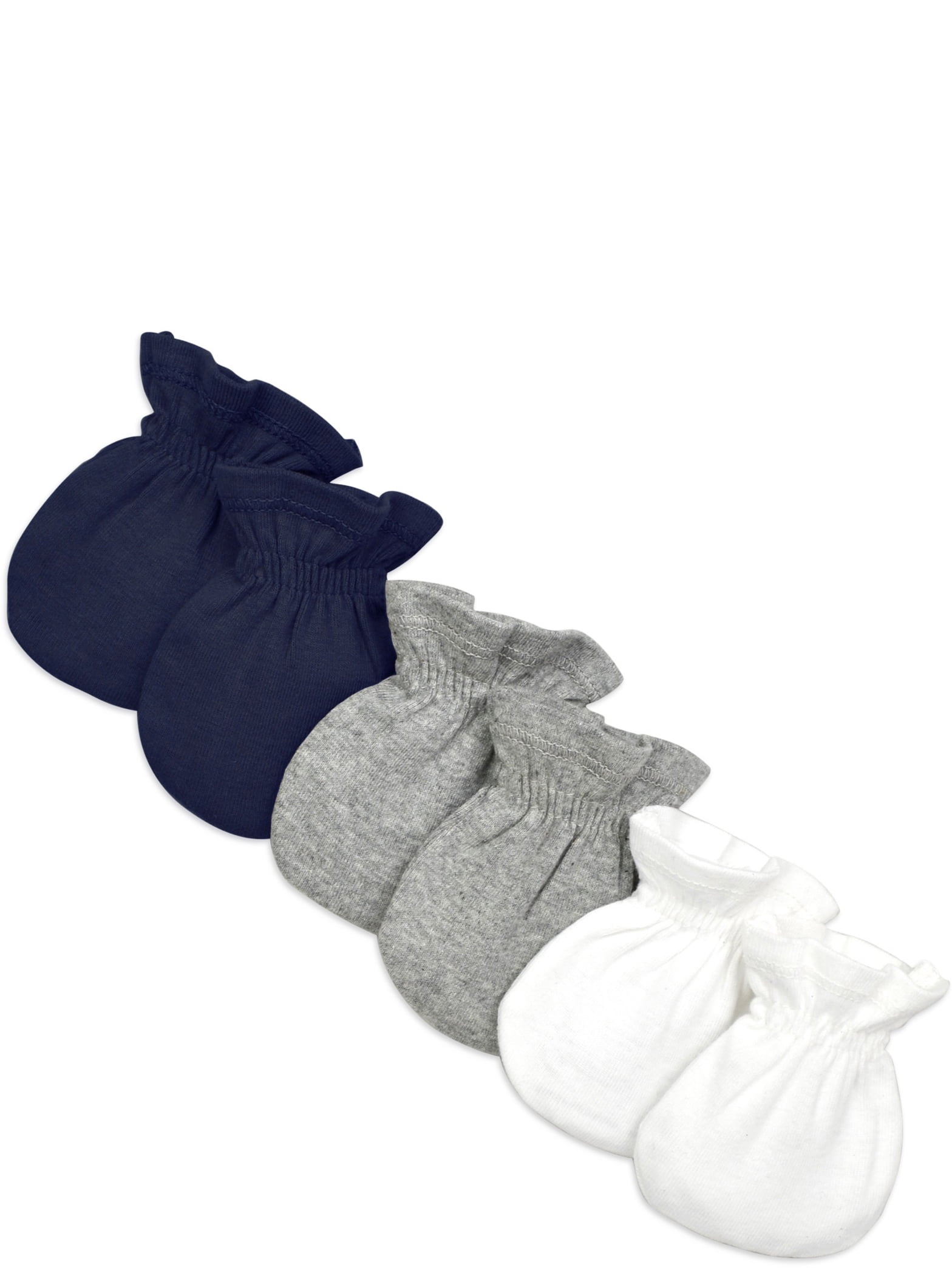 24-Piece Newborn  Baby Anti Scratch Mittens  White 100% Cotton Baby Gloves. 