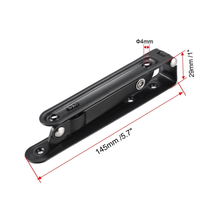 Collapsible Triangle Wall Shelf Bracket – 6 & 8 Inch, Black Stainless Steel, Space-Saving Mount