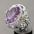 thumbnail image 2 of Vintage ring for women, purple amethyst diamond ring gift for women 925 Silver Ring, 2 of 5