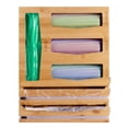 thumbnail image 1 of Ziplock Bag Storage Organizer with Plastic Wrap Dispenser for Kitchen Drawer, Bamboo Baggie Organizer for Gallon, Quart, Sandwich and Snack, Aluminum Foil and Wax Paper Holder Compatible with 12" Roll, 1 of 6