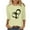Beige, variant on ICHUANYI Women's New Trending Funny PrintLoose T-shirt 3/4 Sleeves Blouse Crew Neck Casual Tops Summer 2024